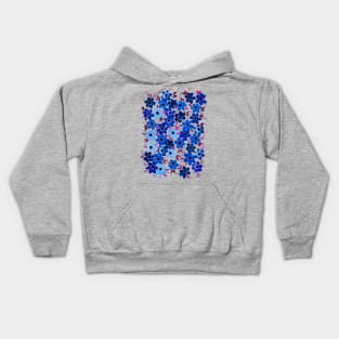 Blue Burst Flowers Kids Hoodie